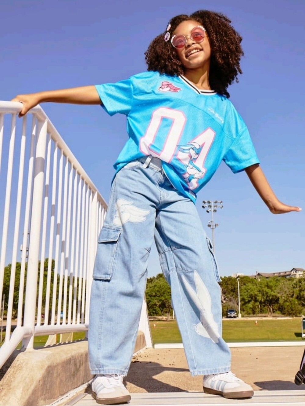 Girls Bundle Justice Barrel Leg Cargo Pants, Shirt, Pajamas and Bag